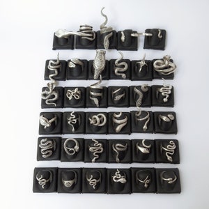 Dainty silver serpent rings Serpent rings Animal rings Silver serpent rings cobra rings Silver snake rings Animal jewelry Unisex snake rings