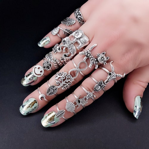 Silver Stacking Ring Animal Ring Bohemian Ring Midi Ring | Etsy