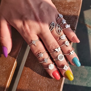 Dainty simple silver ring  Midi knuckle ring  Silver Stacking rings Silver Stackable Textured stackkable ring Skinny silver ring Midi ring