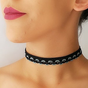 Lace Necklace, Black Lace Choker, Romantic Necklace, Tattoo choker, Statement Choker, Feminine choker, Bridal Shower, Wide Black Choker