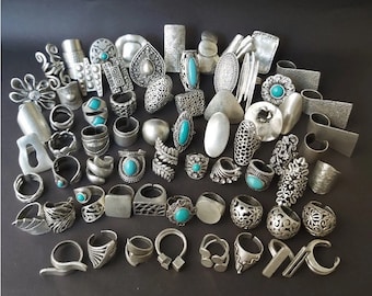 Bagues pour femmes, anneaux de bande, bijoux bohèmes, bagues, bague tribale, bague gitane, bague d'articulation, bague bohème, bague en argent, bague longue, bague réglable, ethnique