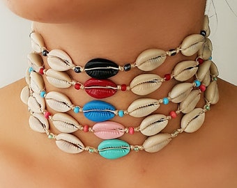 Inilbran Collier Ras De Cou Bohemia En Coquillage Collier Ras