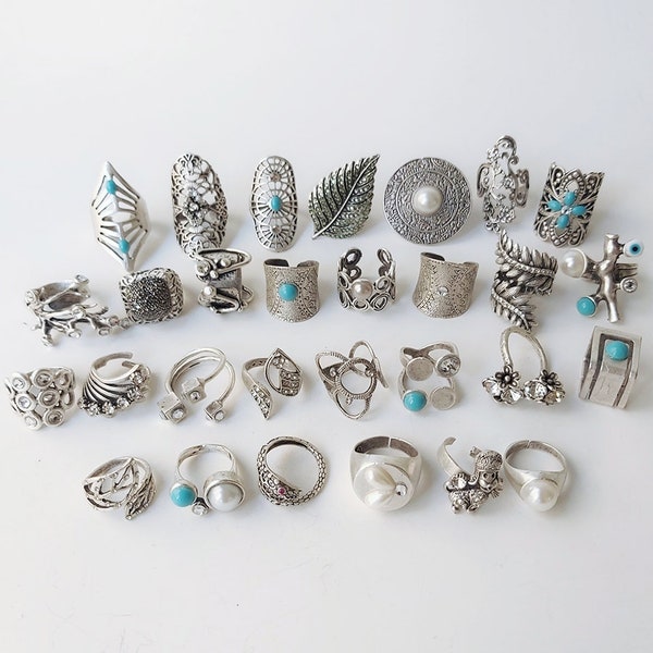 Turquoise ring Boho jewelry, Diamond ring, Modern jewelry, Wide silver ring, Chunky silver ring, rings for woman, Boho style, Band ring Gift