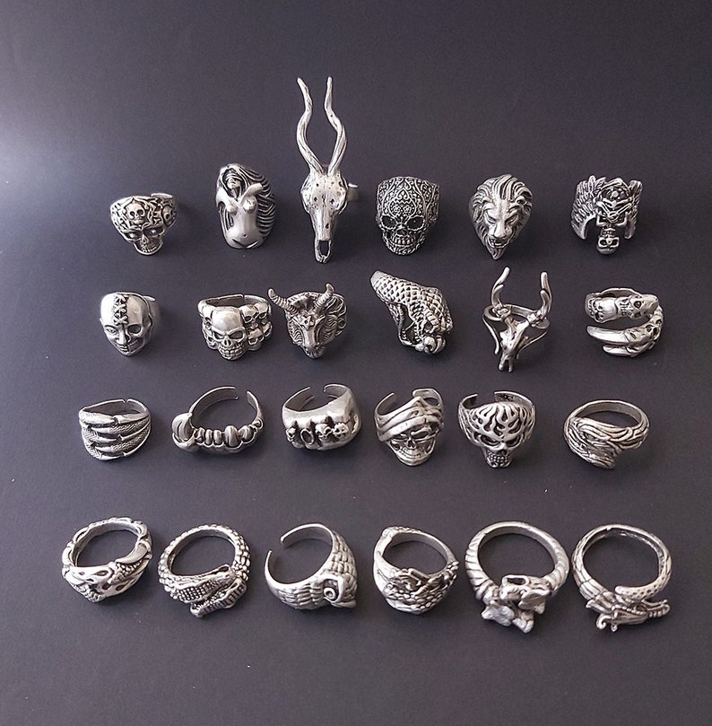 Mens Ring Gothic Rings Scull Ring Rings for Men Animal Ring Etsy Canada