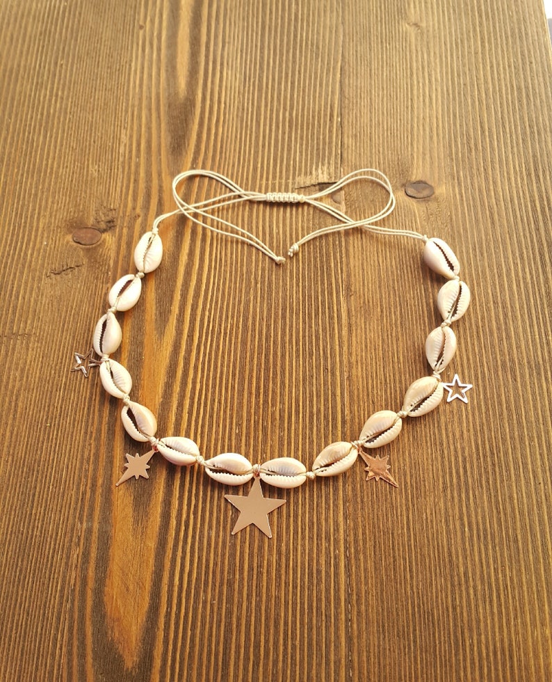 Everyday necklace Shell Beach necklace Macrame Necklace Summer necklace Gypsy Choker Shell jewelry Shell necklace Seashell necklace