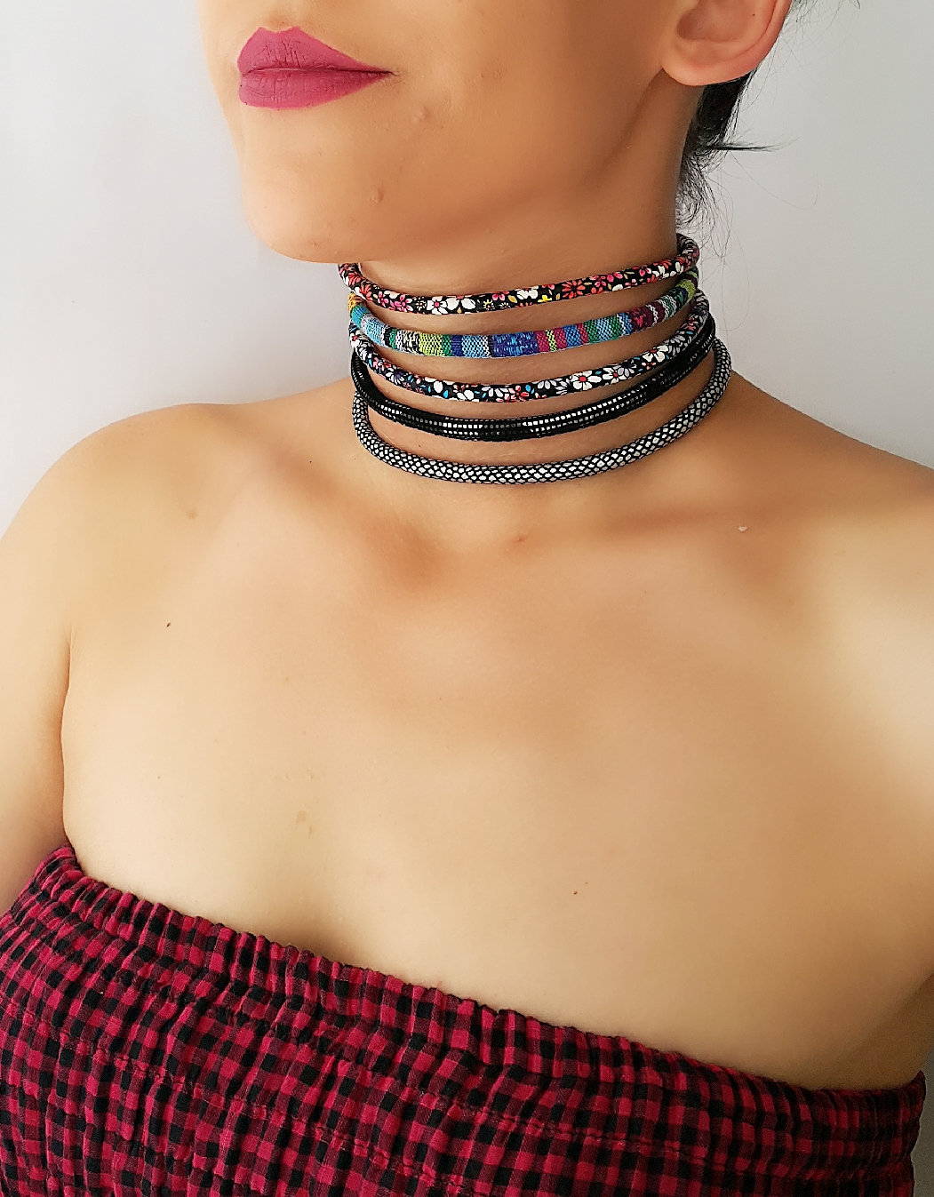 1 Stück Damen-Choker-Halskette Mit Flachem Schlangenknochen Und