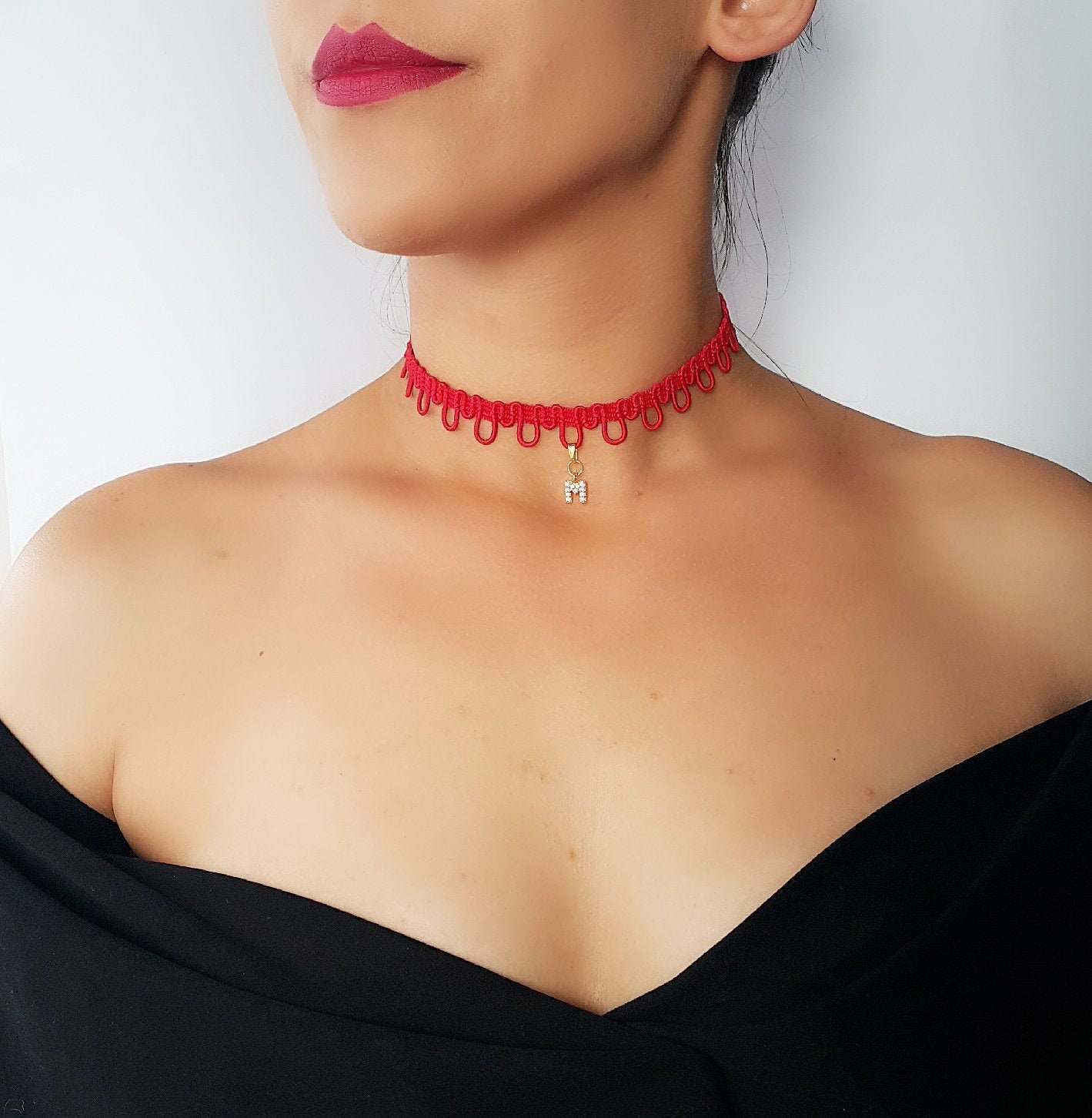 Red Kundan Choker Necklace Set - Cardinal Jewellerry - 4272197