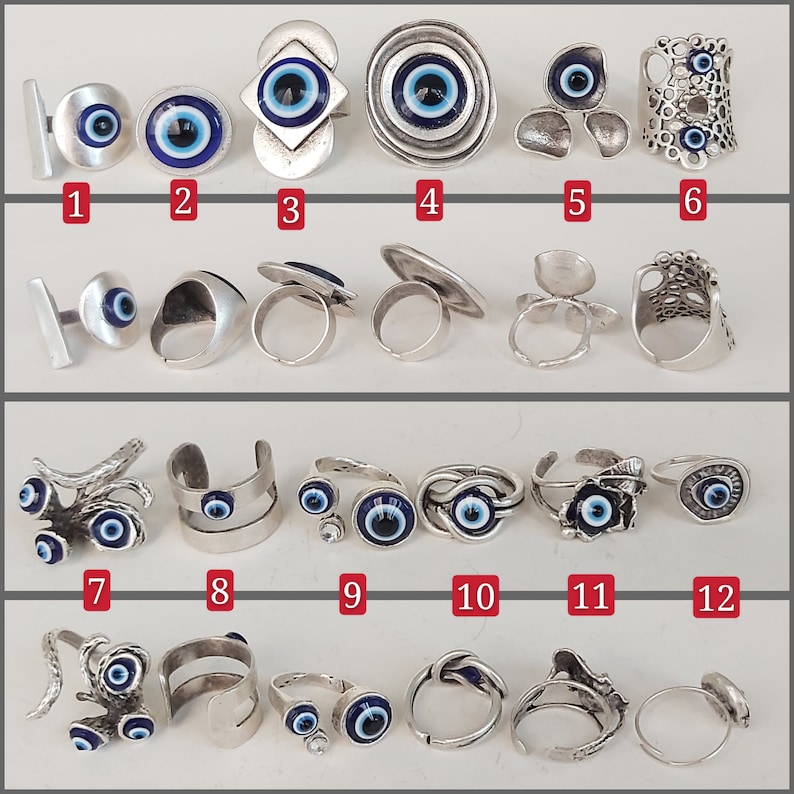 Blue Evil Eye Ring Evil Eye Jewelry Protection Rings Etsy Canada