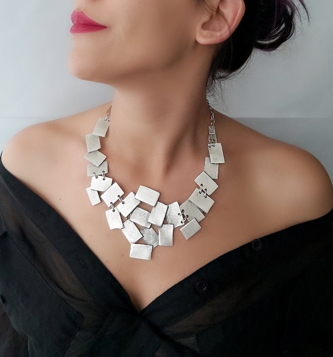 Unique necklace, Boho jewelry, Silver jewelry, Ethnic jewelry, Statem…