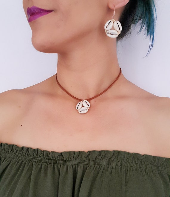 Rose Gold Filled Shell Hoop Earrings gold Cowrie Hoops silver
