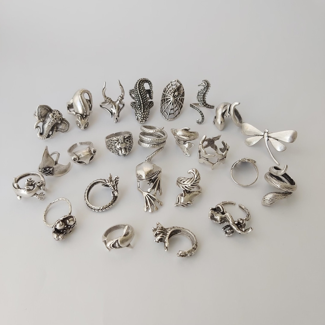 Antique Silver Animal Ring: Adjustable Boho Chic Jewelry - Etsy