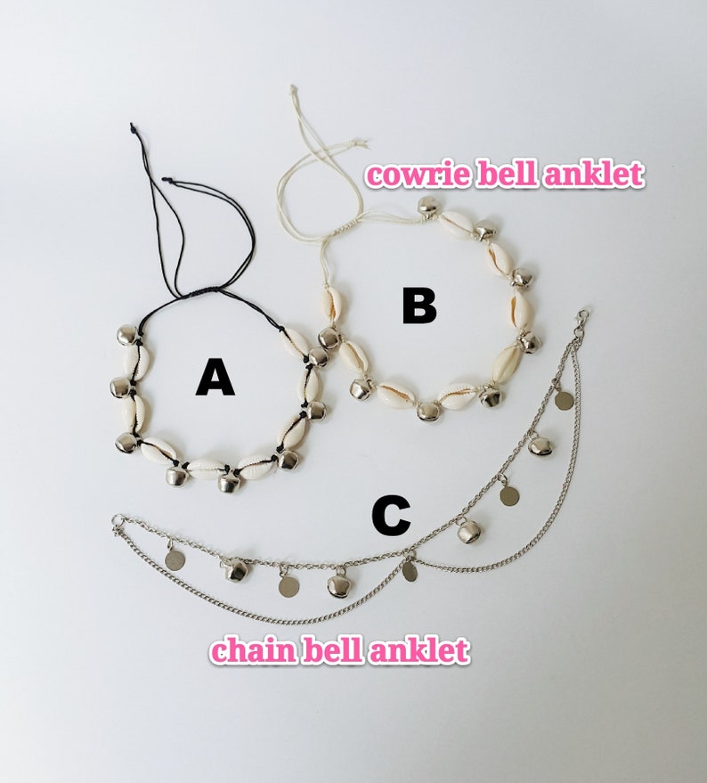 Bell aklet Seashell bell anklet Cowrie anklet Boho anklet Summer anklet Indian anklet bell Shell Cowrie Friendship anklet Macrame anklet