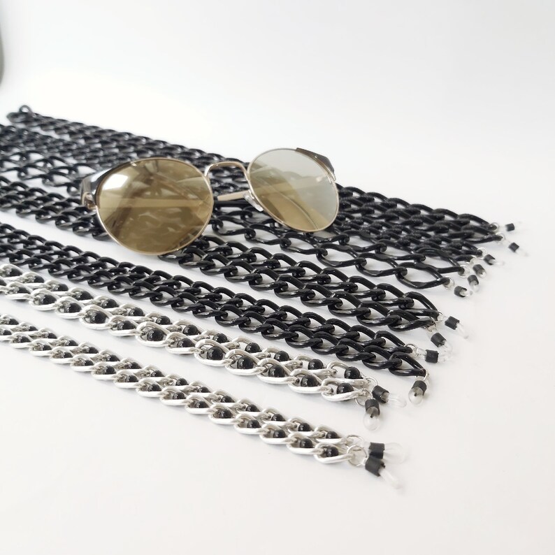 Black Glasses Chains Chunky Glasses Chain Eyeglass Necklace | Etsy