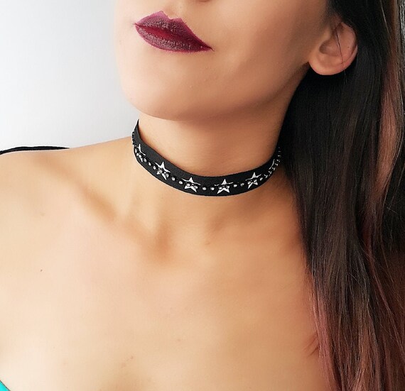 Black Festival Choker star Choker rave edm music Festival party cheap supplies rave Wear jewelry fashion sex Bondage Toys bdsm Play Etsy UK