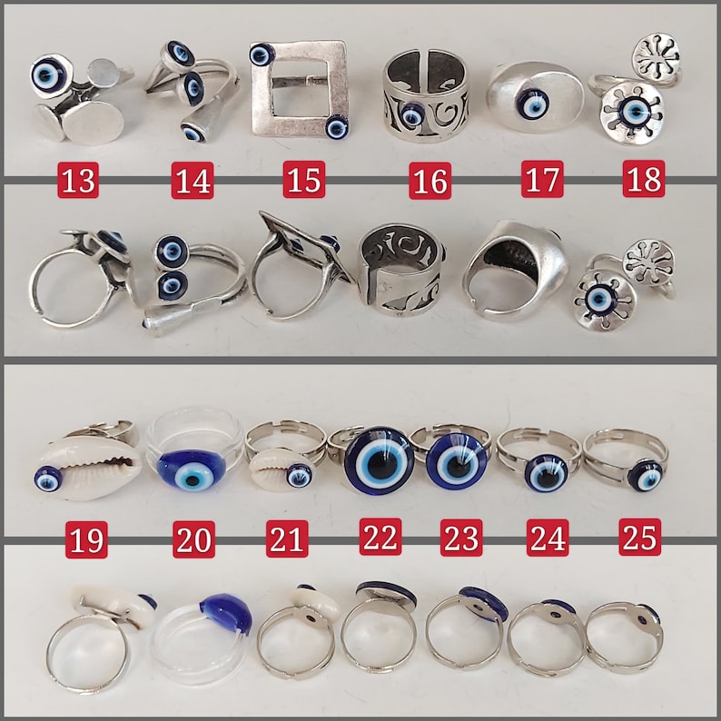 Blue Evil Eye Ring Evil Eye Jewelry Protection Rings Etsy