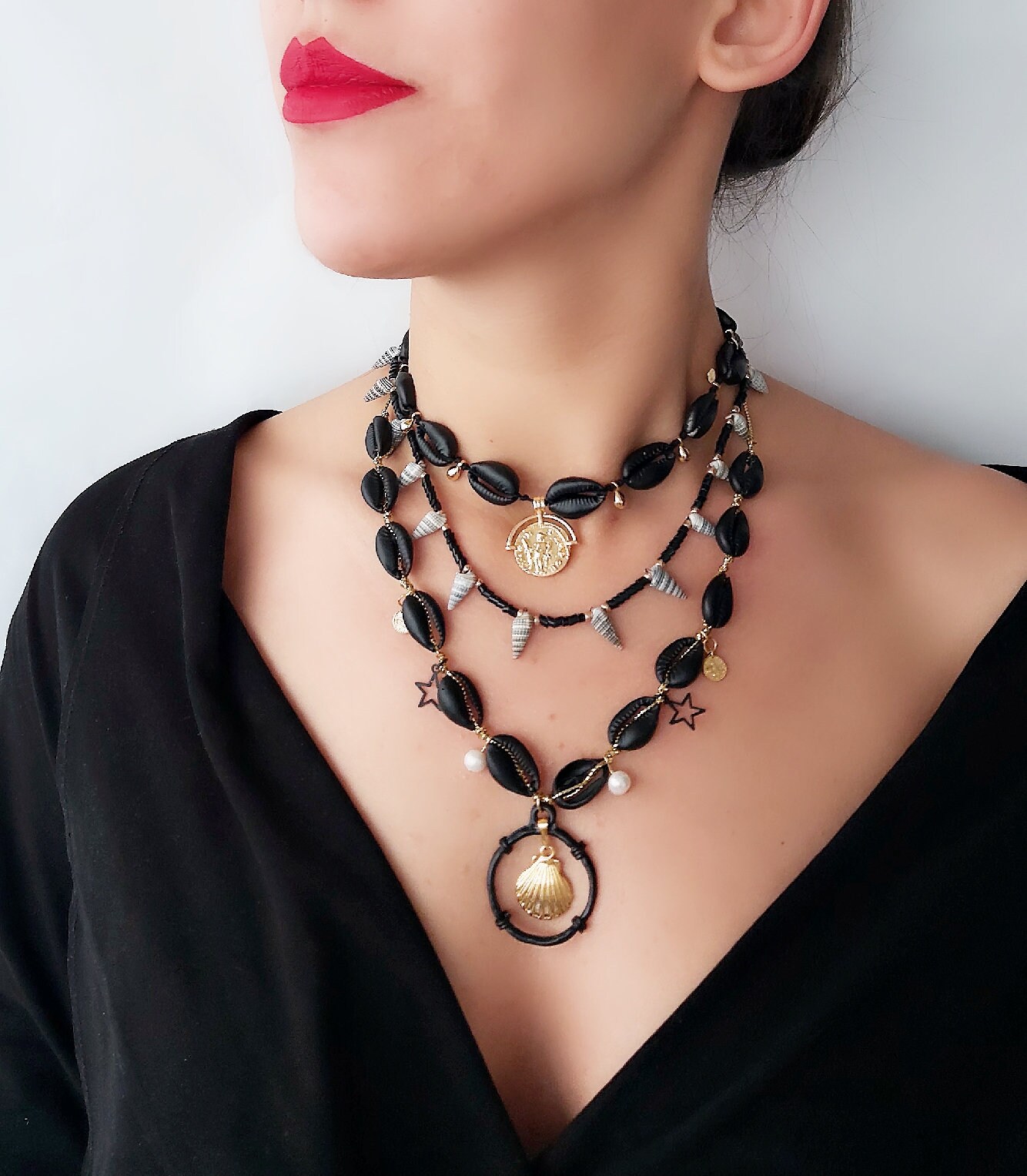 ネックレス・チョーカー Shell Necklace (Black) il_fullxfull.2204231568_djvu.jpg