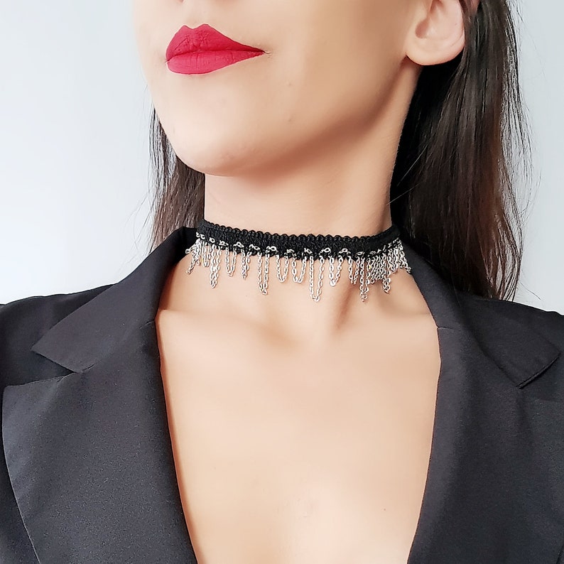 Black Choker Chain Gift for Himchain Chokercollar Necklace Etsy