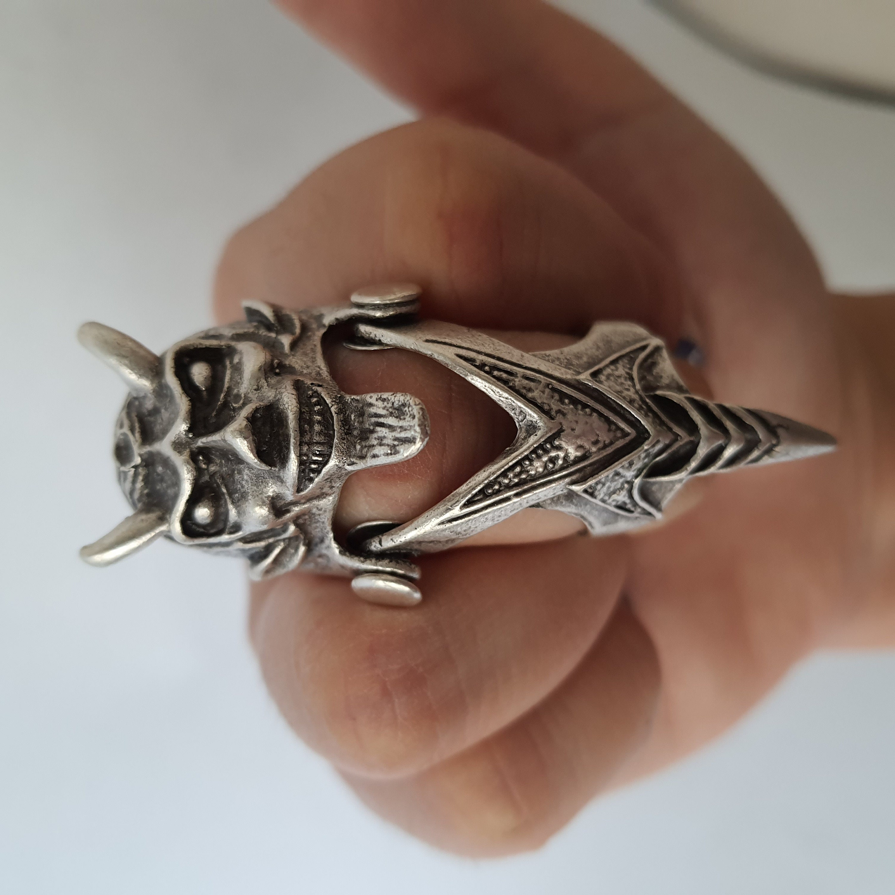 thumbnail image 2 of Empress Handmade Solid 925 Sterling Silver Biker Ring - Skull Design - Any Size 2 of 2