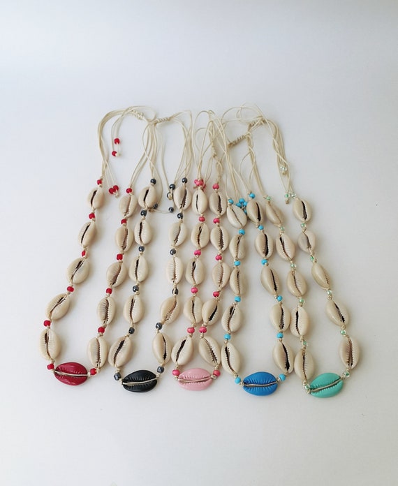 Collier Ras De Cou En Coquillages Cauris - Bijou Réglable Ethnique - Neuf Sans Emballage