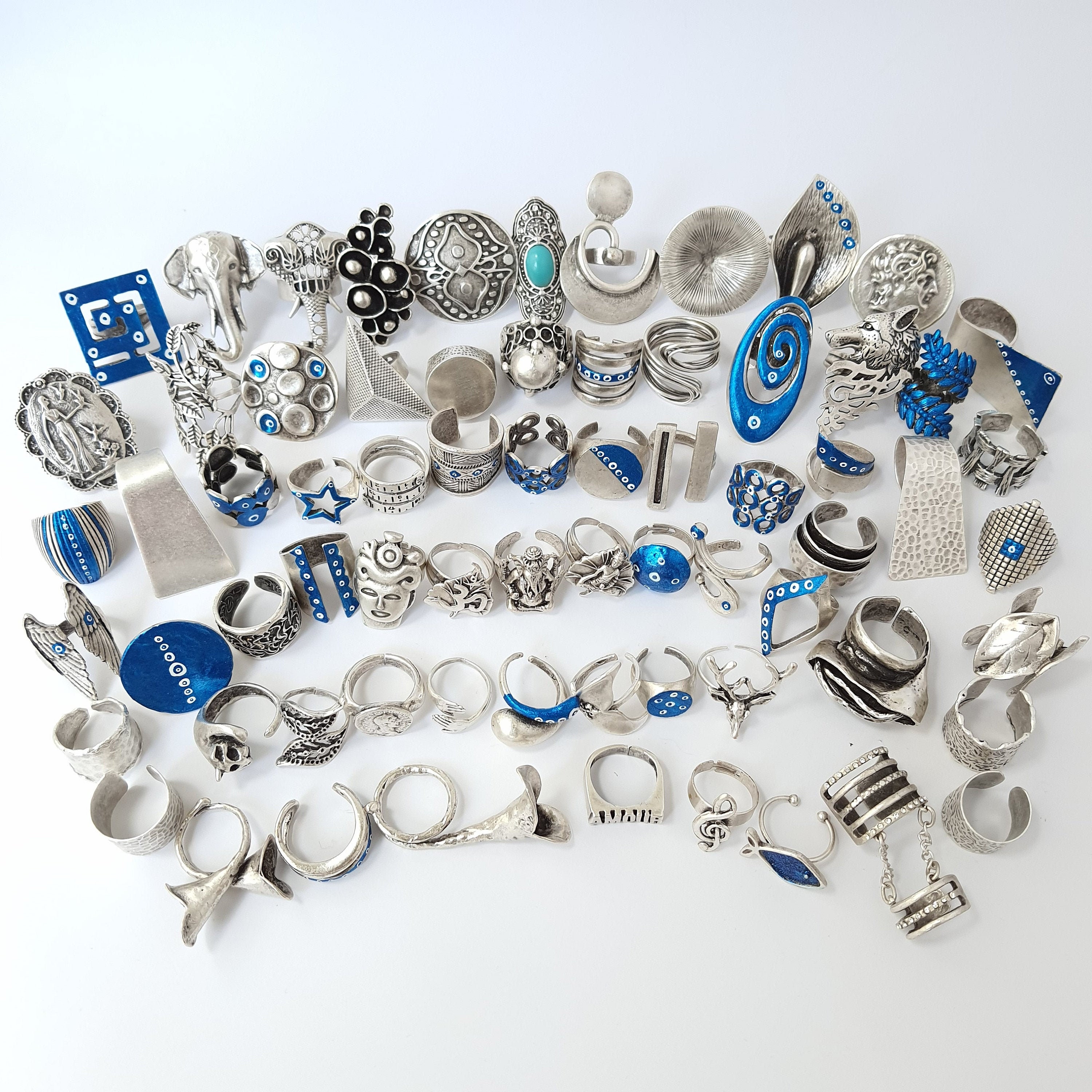 ブルースタイルのリング 見事なシルバーリング ボヘミアンリング