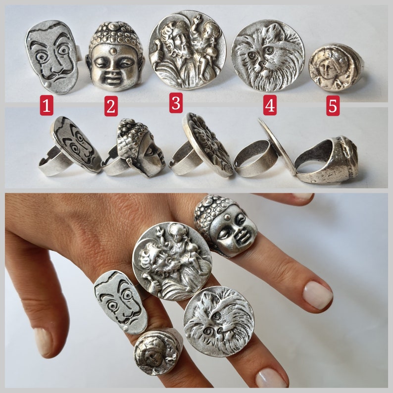 Unique Cute Rings Boho Dangle Rings Statatement Dangle Rings Etsy