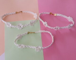 Collana Girocollo In Pizzo Bianco Boho Con Fiore - Gioiello Floreale Da Sposa E Damigella - Lega Di Qualità