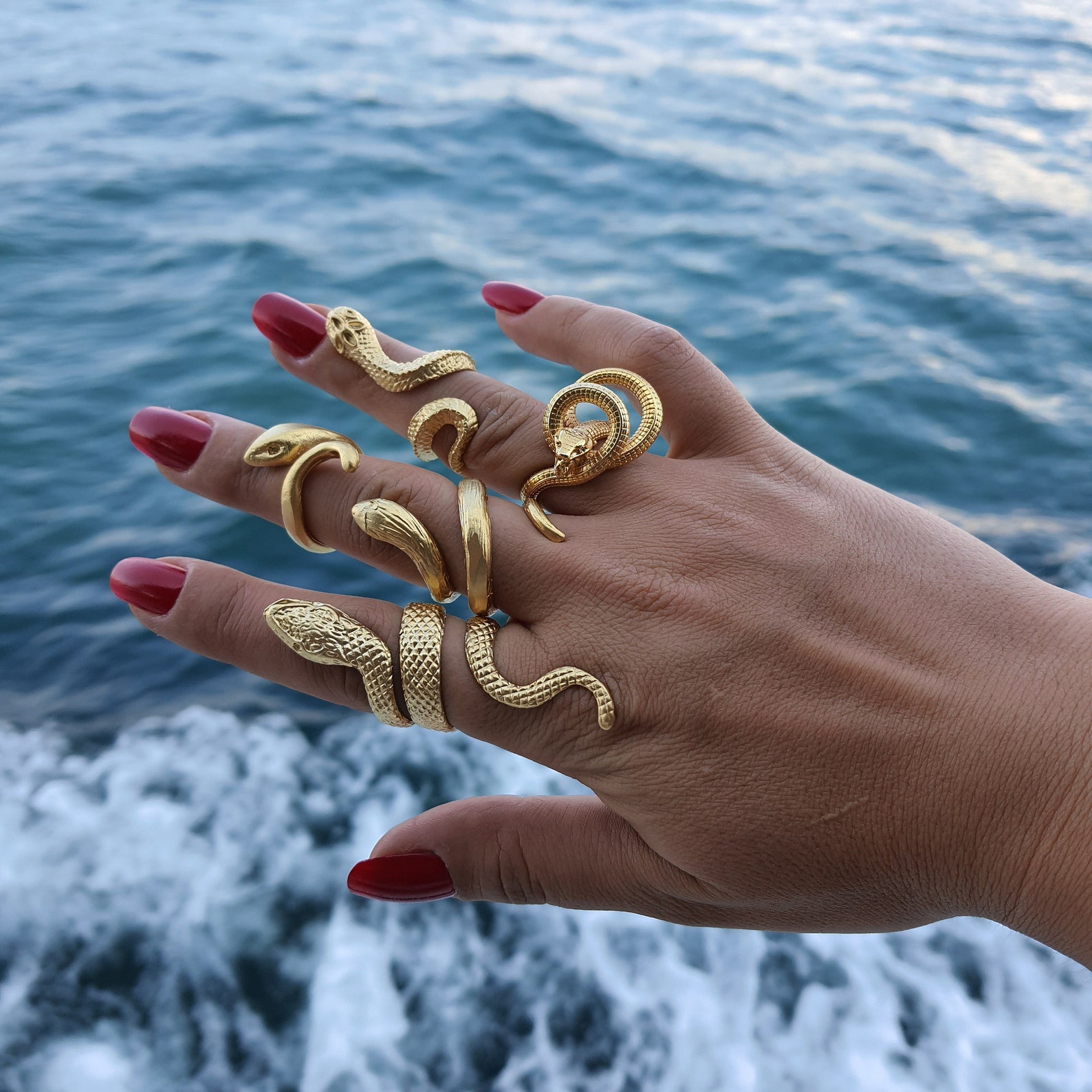 Gold Snake Ring: Adjustable 14kt Plated Serpent Wrap Ring - Etsy