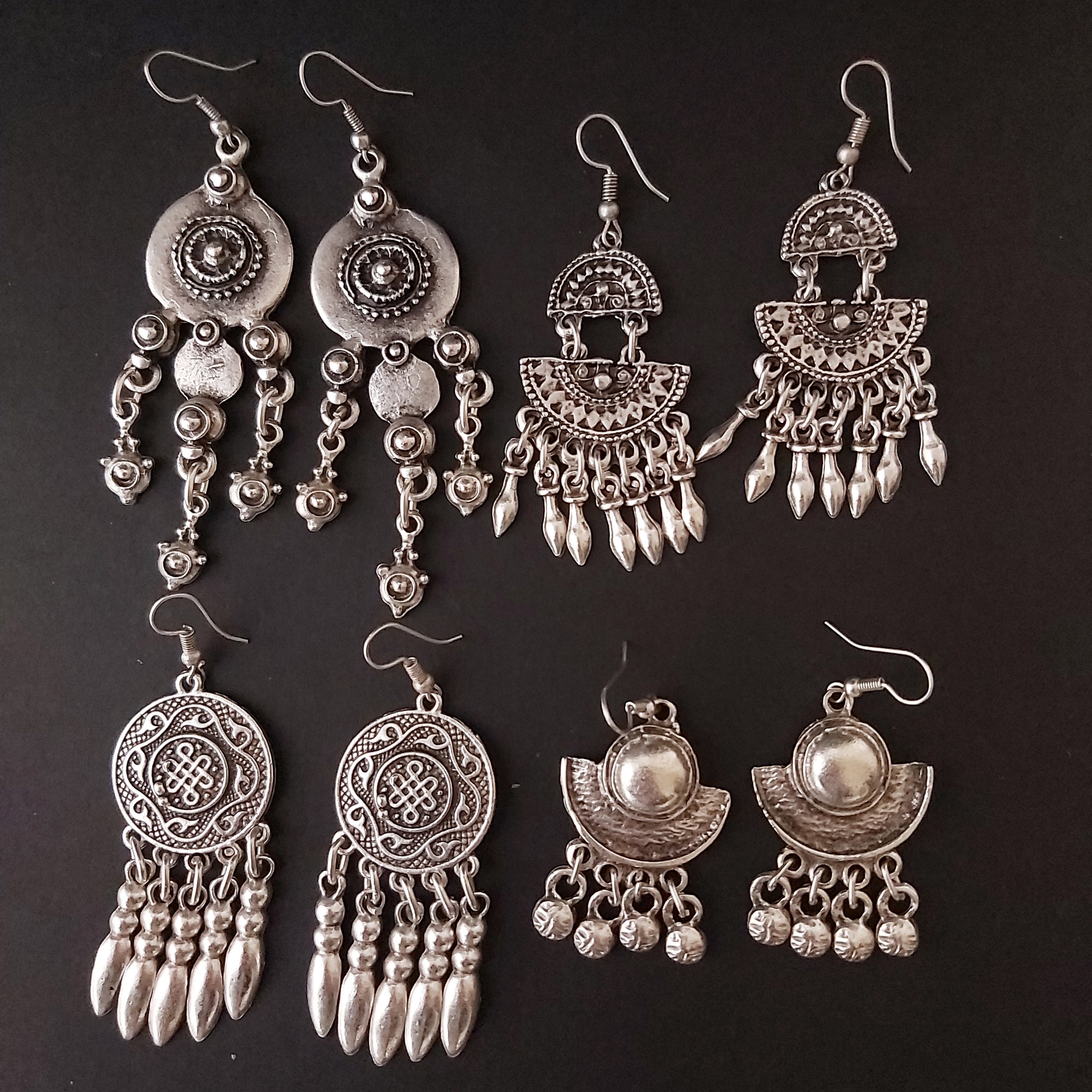 Vintage Boho Style Antique Finish Dangle Drop Earrings - Women's Fashion Jewelry For Gifts & Occasions 9 thumbnail image