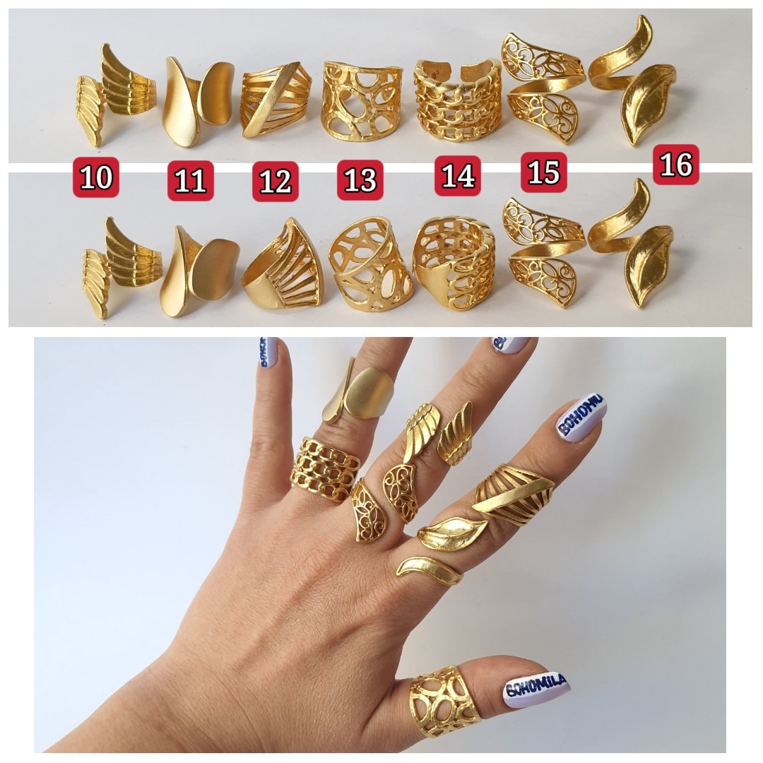 Big Size Gold Finger Rings Designs For Female - Kurti Blouse | Gold ring  designs, Gold jewellery design necklaces, Gold finger rings