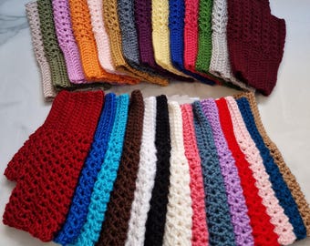 Cotton Knit Fingerless Gloves - Unisex Hand Warmers, 28 Colors Christmas gift