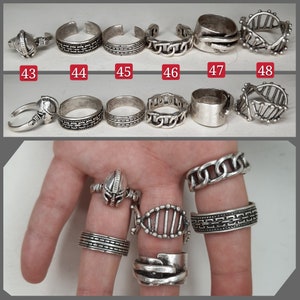 Mannen ringen, zilveren ondertekende ring, mannen sieraden, zilveren mannen sieraden, band ring, herenring zilver, mode mannen ring, herenring, stapelring cadeau afbeelding 7
