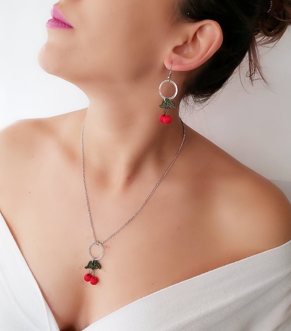 Etsy online cherry earrings
