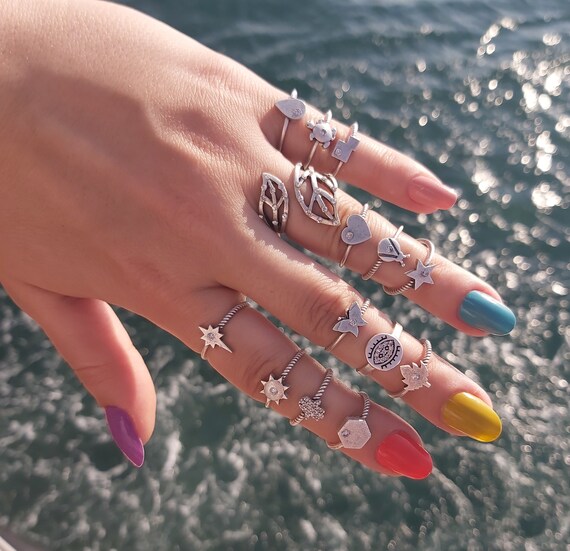 Dainty simple silver ring Midi knuckle ring Silver Stacking rings Silver Stackable Textured stackkable ring Skinny silver ring Midi ring