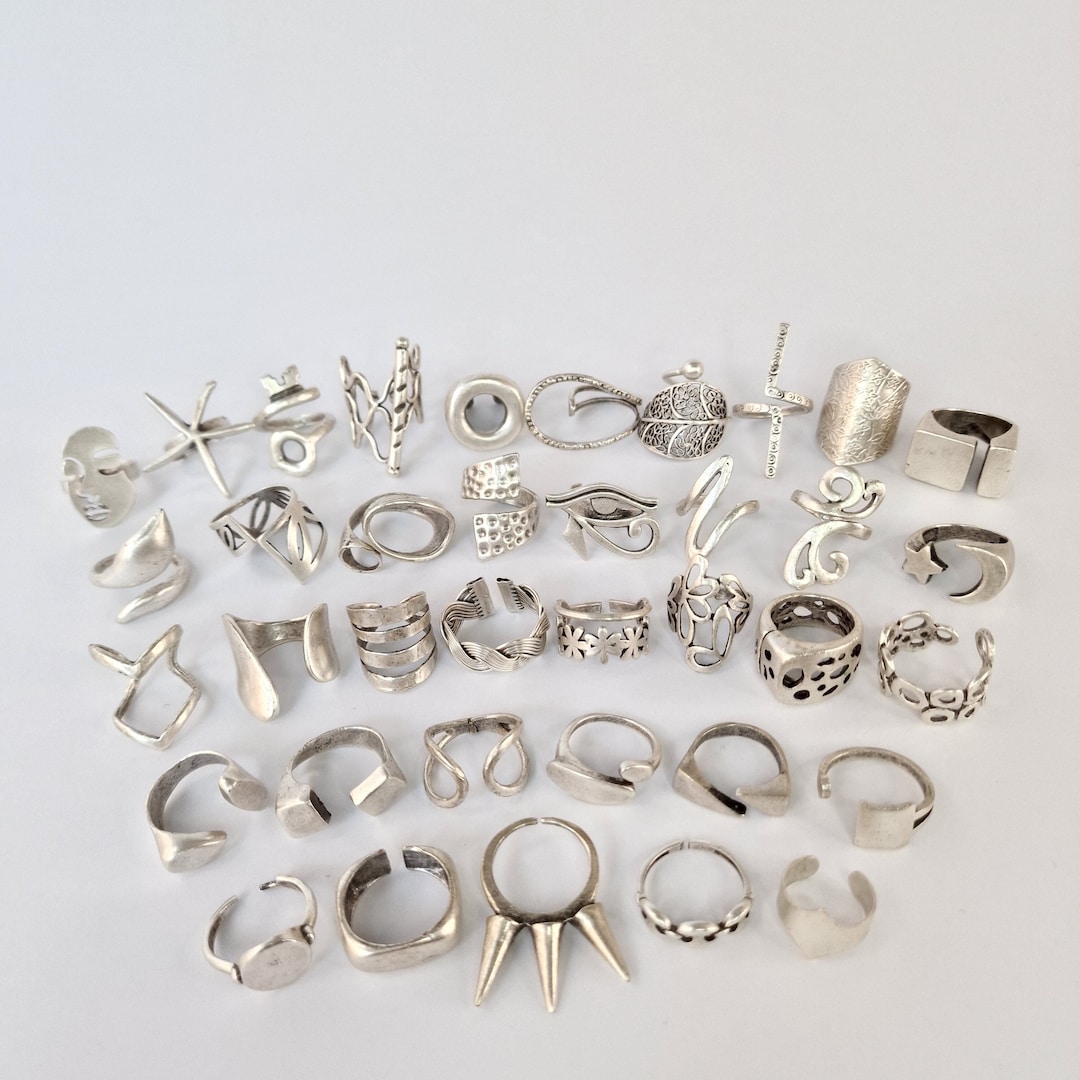 Unique Chunky Geometric Silver Ring Unisex Ring Modern Silver Simple ...