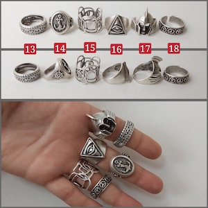 Mannen ringen, zilveren ondertekende ring, mannen sieraden, zilveren mannen sieraden, band ring, herenring zilver, mode mannen ring, herenring, stapelring cadeau afbeelding 4