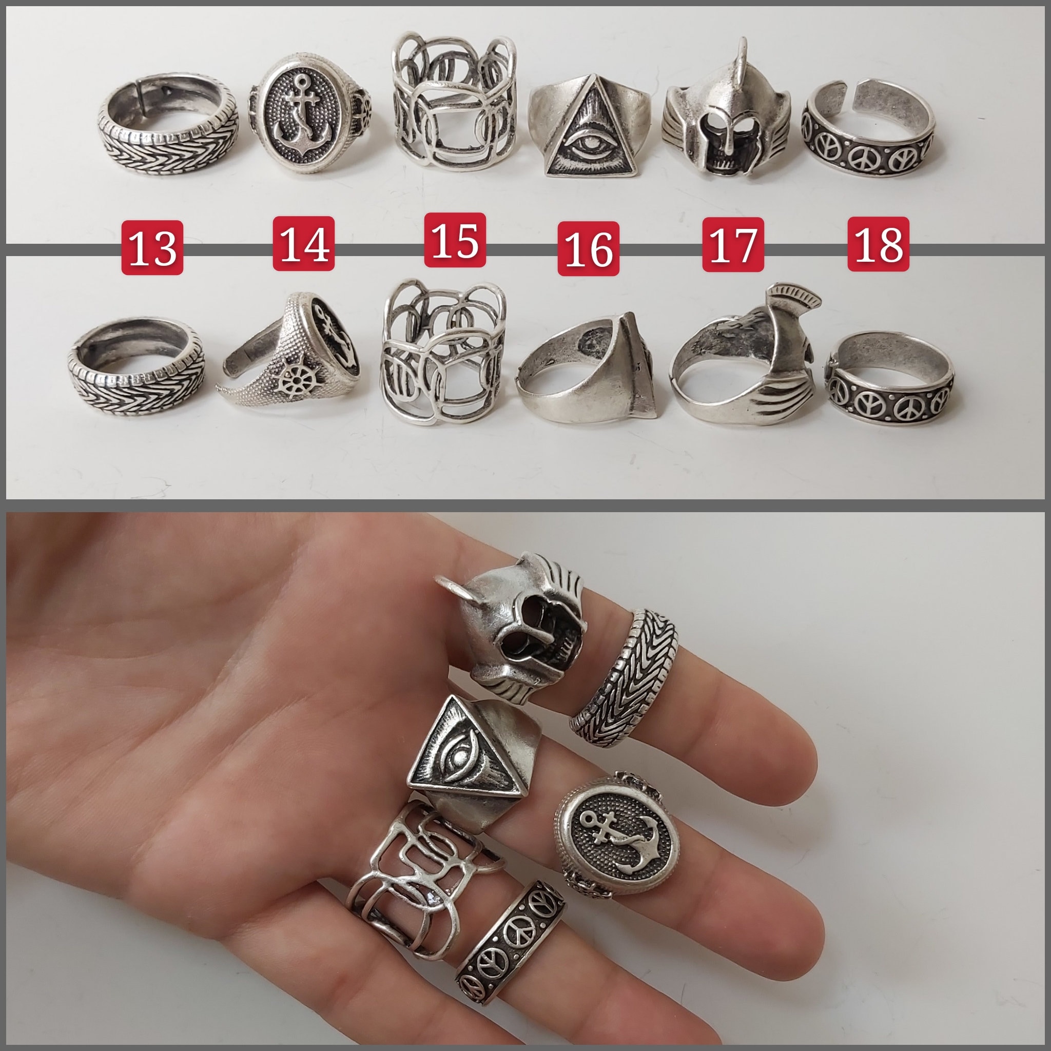 Men Rings Silver Signed Ring Men Jewelry Silver Men Etsy UK