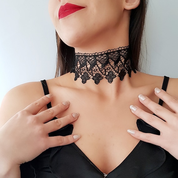 Graduation Gift for Him, Lace Necklace, Gothic Choker, Lace Necklace,  Tattoo Chokers, Lace Choker, Collar Necklace, Sexy Choker, Bohomila 