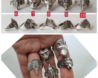 pétalo De este modo Activamente Figura animal anillos de hombre anillos de animales grandes - Etsy España