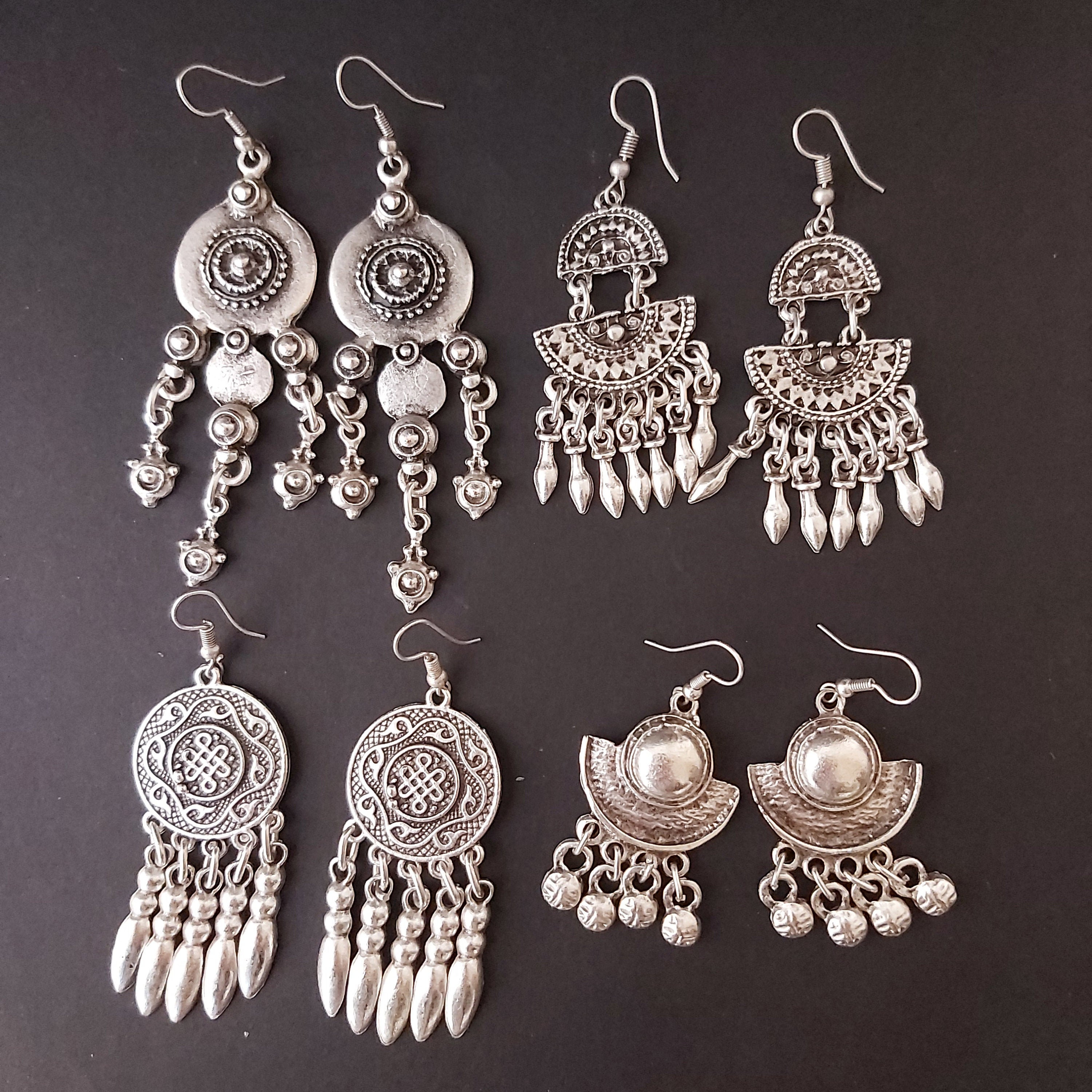 Pendientes largos estilo nativo