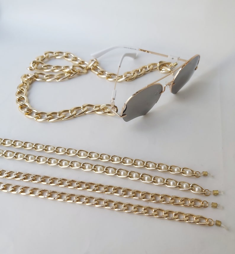 Gold Glasses Chain Chunky Gold Glasses Chaineye Glass Etsy