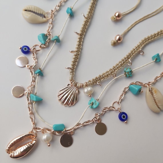 Turquoise cheap shell necklace
