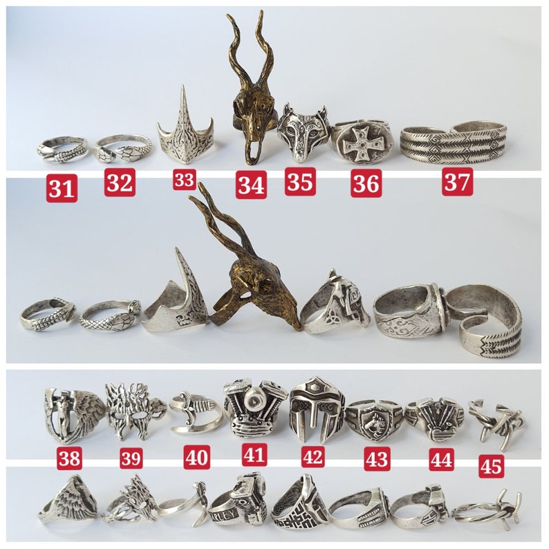 Mens Gothic Jewelry Viking Style Ring Modern Mask Ring | Etsy UK