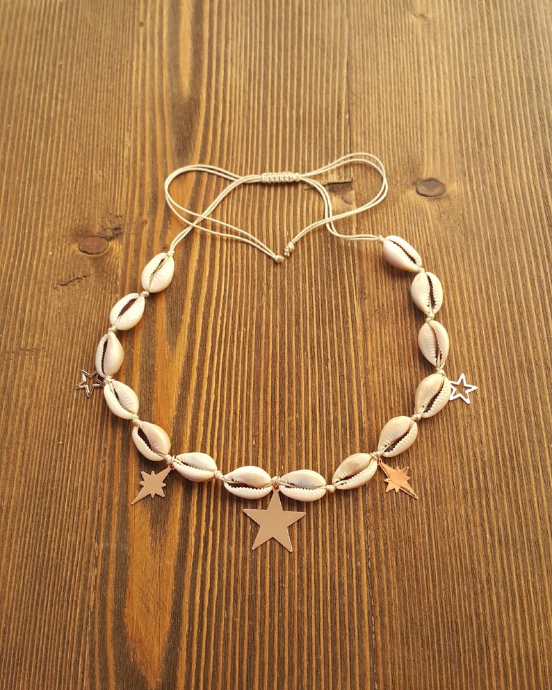 Everyday necklace Shell Beach necklace Macrame Necklace Summer necklace Gypsy Choker Shell jewelry Shell necklace Seashell necklace