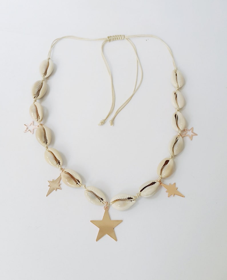 Everyday necklace Shell Beach necklace Macrame Necklace Summer necklace Gypsy Choker Shell jewelry Shell necklace Seashell necklace