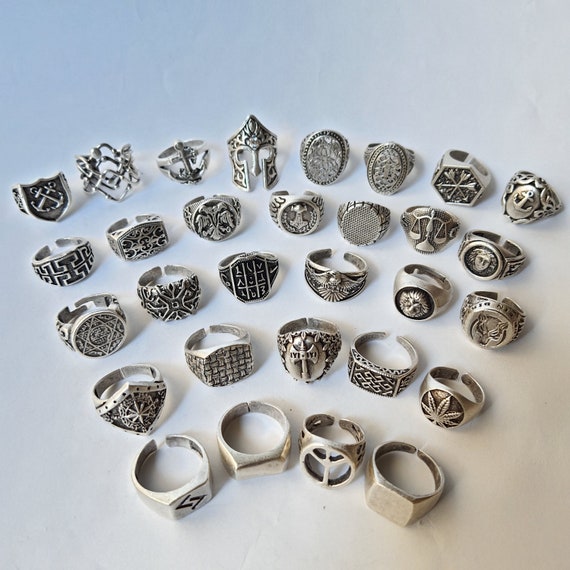 Buy Motif Patterned Fashion Silver Ring, Shiny Silver Men Ring, Modern  Minimalist Men Rings, 925k Sterling Silver Ring, Gift for Boyfriend Online  in India - Etsy