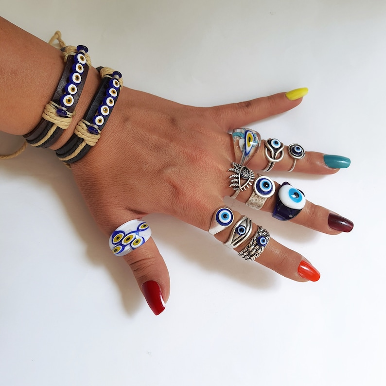 Evil Eye Ring Statement Rings Simple Eye Ring Evil Eye Etsy Australia