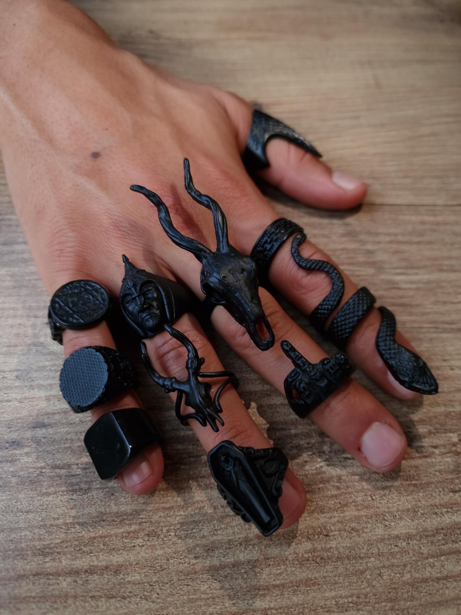 Matte Black Statement Ring: Unisex Punk Gothic Jewelry - Etsy