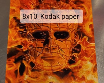 Pinhead in flames Hellraiser Cenobite magnet or 8x10 inch print