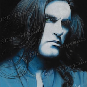 Peter Steele pastel portrait prints on paper, canvas and coffee mug. Type O Negative