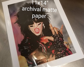 Nikki Sixx pastel portrait print on canvas, fine art paper print or magnet. Various sizes available.